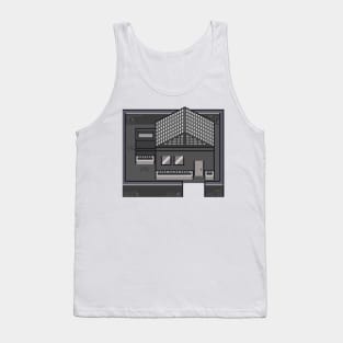 Monochrome top down house clear Tank Top